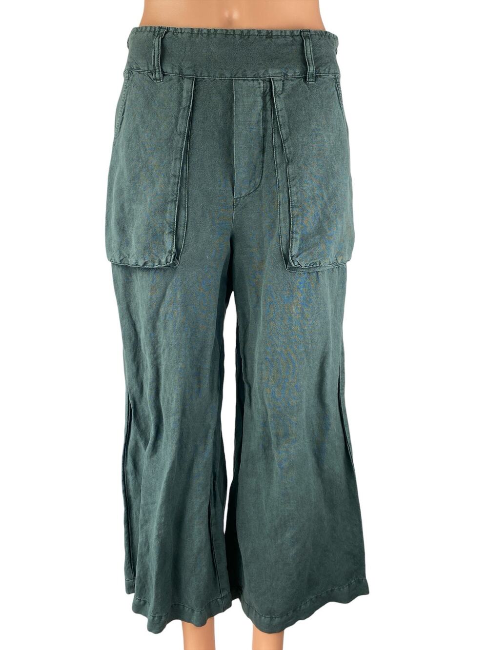 YFB Women's Green Patch Pockets High Waist Wide Leg Baggy Utility Cargo Pants XS
